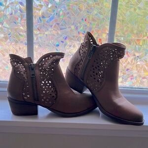 Brown Cutout Booties